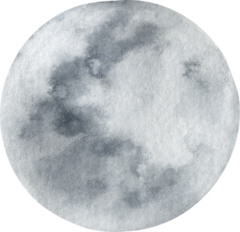 Watercolour Gray moon for Halloween.